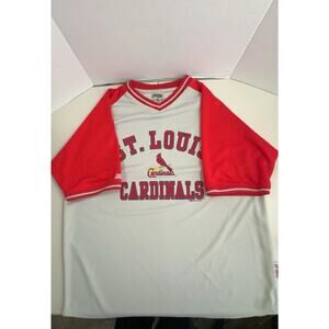 St. Louis Cardinals Shirt Mens XL MLB Baseball Stitches Mesh Warm Up Pullover
